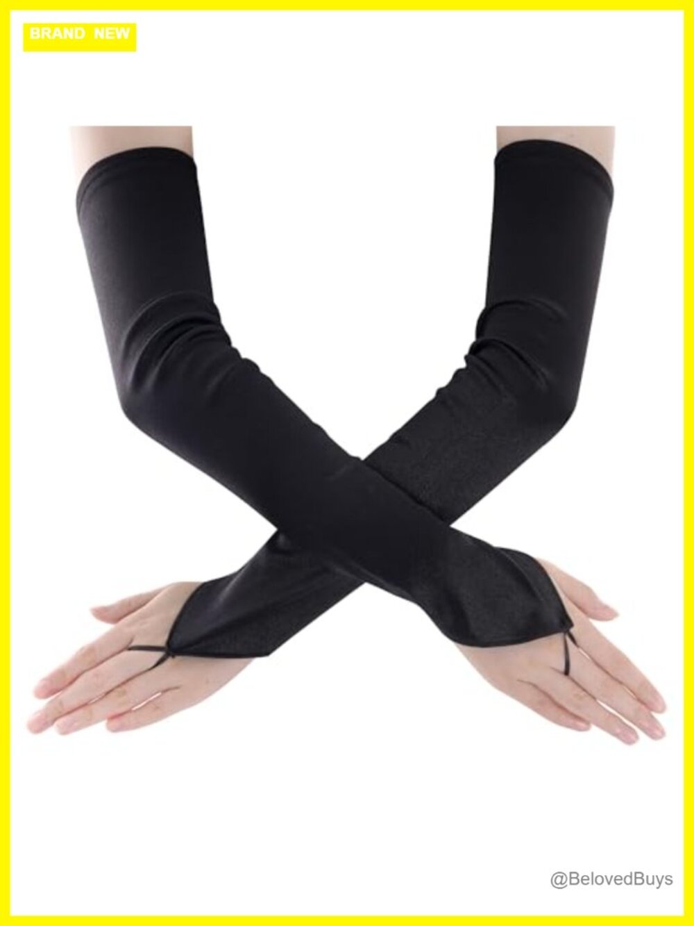 Fingerless Long Opera Gloves Nylon Satin 1920s Party Costume Accessory